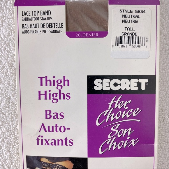 Vintage Secret Thigh Highs With Lace Top Band in Neutral Tall NWT - Picture 2 of 7